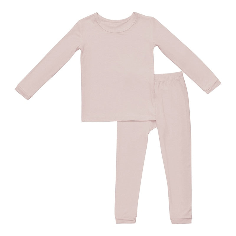 12M-6T Toddler Kids Blush Pink Two Piece Bamboo Pajamas Set