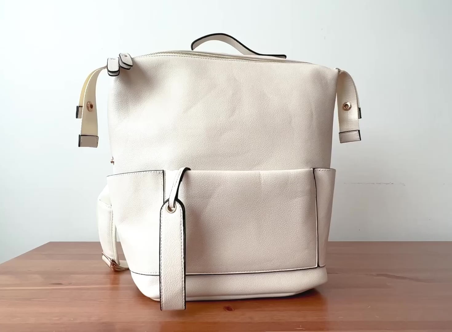 Monaco Faux Leather Diaper Backpack | Oh My Goodness Kids